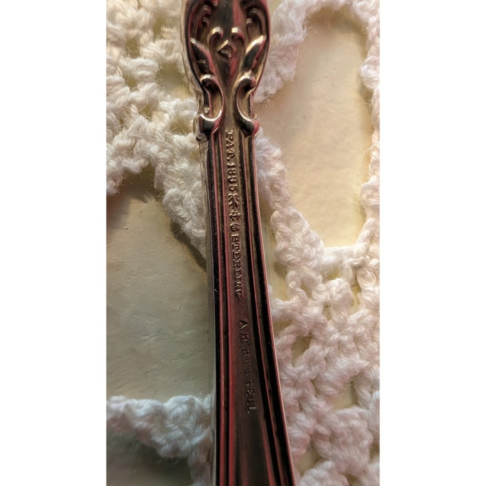 Antique Gorham Chantilly Sterling Silver 7" Dinner Forks Set of 2 Monogram "M" - Picture 6 of 8
